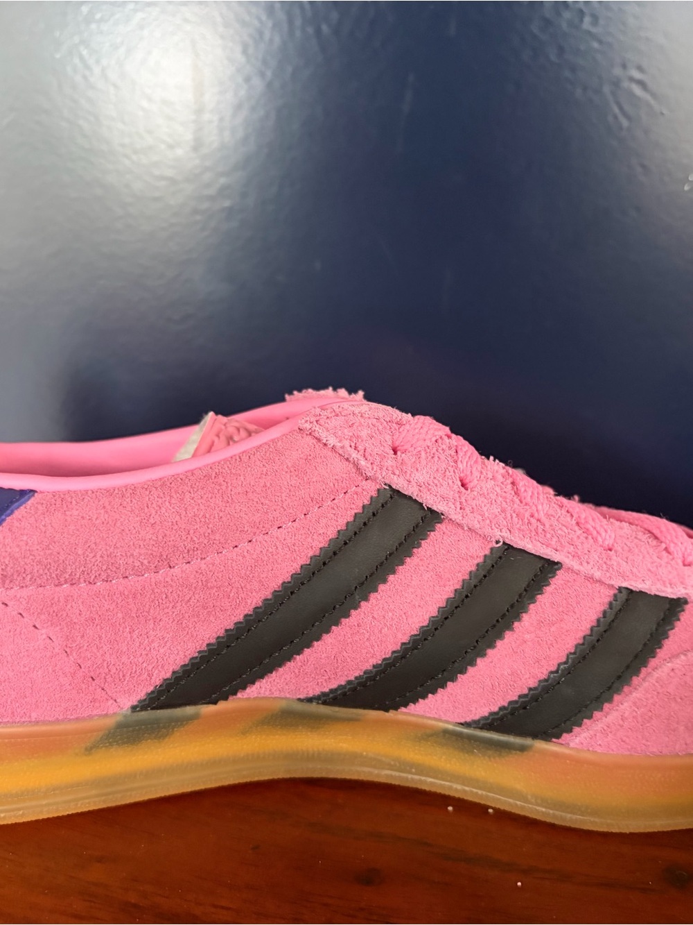 adidas Pink Suede Sneakers with black Stripes - Picture 5 of 13